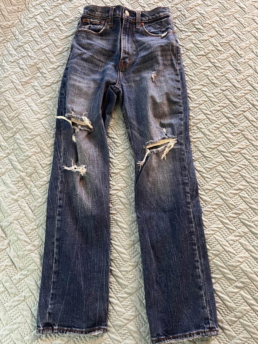Abercrombie and fitch distressed ultra high-rise